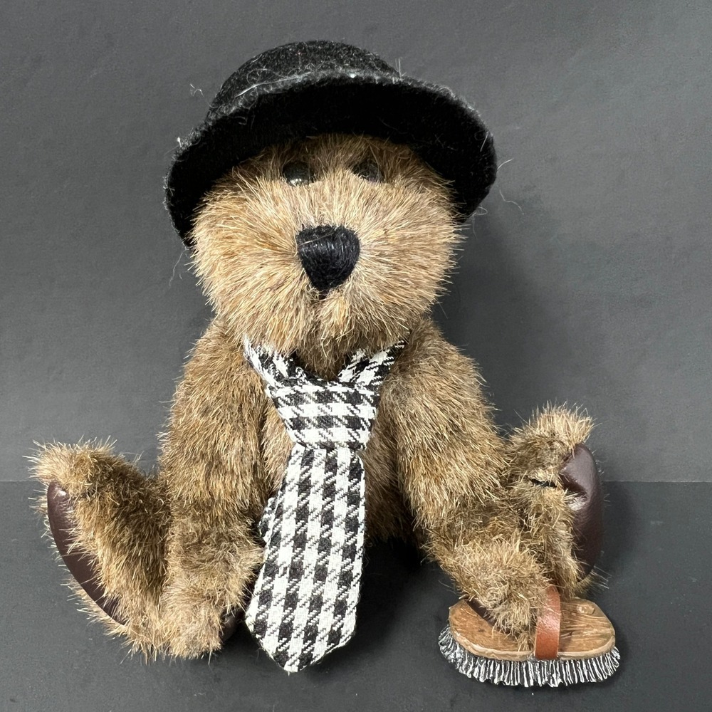 Boyds Bear Plush 6 Inch Brown J B Bean Series Hat Tie Brush Collectible